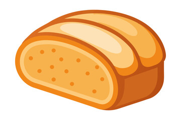 Delicious bread peach vector art illustration