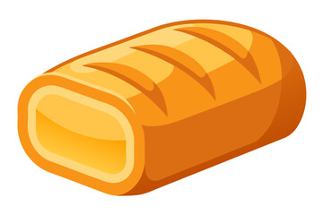 Delicious bread peach vector art illustration