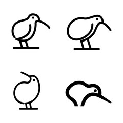 Kiwi bird logo icon design minimal simple black white