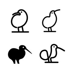 Kiwi bird logo icon design minimal simple black white