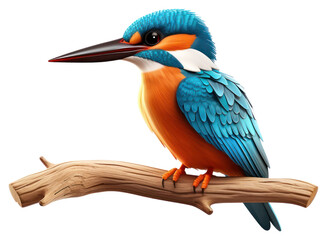 PNG Kingfisher 3d cartoon realistic animal bird beak.