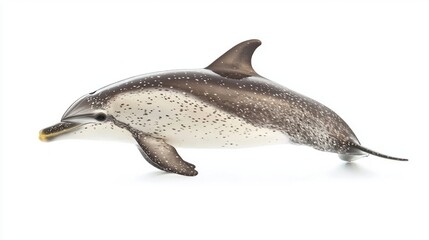Atlantic Spotted Dolphin glides effortlessly showcasing its unique spotted patterns and sleek body emphasizing the beauty of marine life.