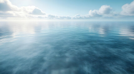 Fototapeta premium Ocean Surface with Clouds - Realistic Background Image