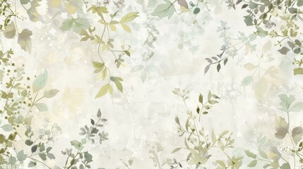A subtle and dreamy faded botanical design with a grainy texture and muted colors that create a soft and delicate appearance. The design features a mix of wildflowers and leafy branche