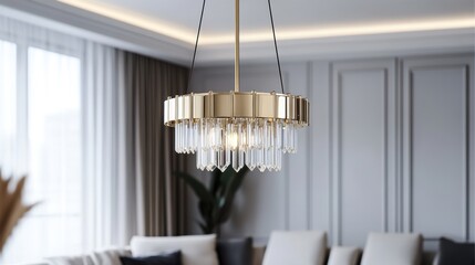 Modern Gold Crystal Chandelier Interior Design