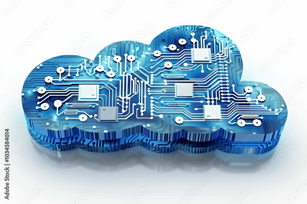Poster cloud computing vector icon with circuit background