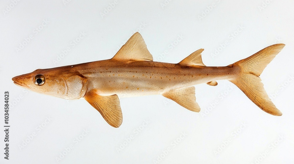 Poster striking representation displays a spiny dogfish known for its sharp spines and elongated body prese