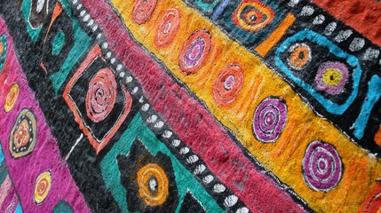 Colorful Street Art Close-Up Displaying Vibrant Patterns