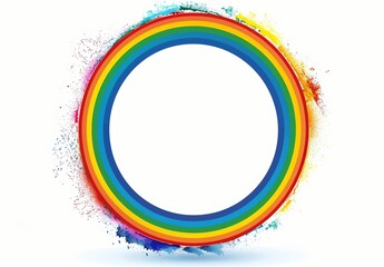 LGBTQ+ Pride Rainbow Circle Frame Design