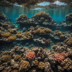 Fototapeta premium lush coral reefs without fish