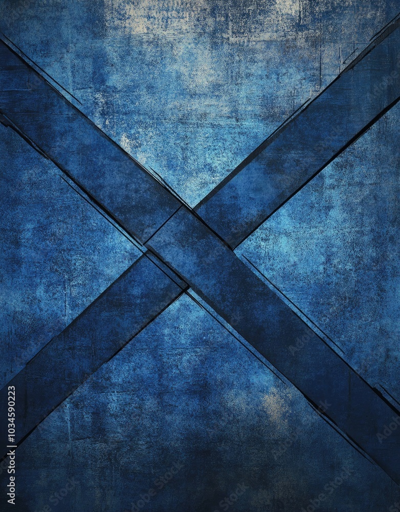 Poster abstract blue background with intersecting lines creating a textured, artistic design.
