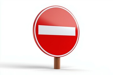 A red and white sign with a white line in the middle, prohibition sign or symbol