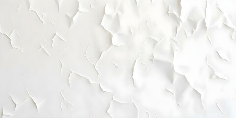 Crumpled white paper texture, with torn and wrinkled edges creating an abstract background