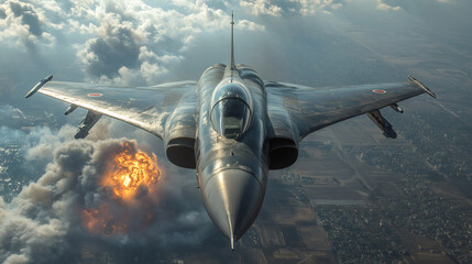 Obraz premium Fury Above the Flames Wings of Destruction and Chaos