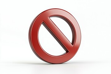 A red circle with a white line through it, prohibition sign or symbol