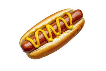 Hot dog in advertising style. Fast food concept. Isolated background, PNG template for the project
