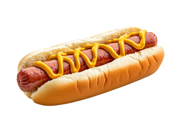 Hot dog in advertising style. Fast food concept. Isolated background, PNG template for the project