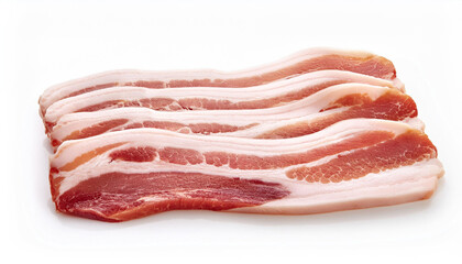 Obraz premium Raw bacon, isolated on white background.