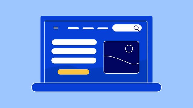 2D animation concept of building or optimizing a website