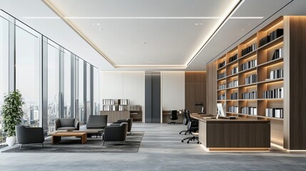Modern Office Interior Design with City View