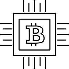 Bitcoin line icon. Crypto money exchange symbol