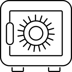 Vault door line icon. Safe money symbol