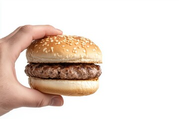Burger or hamburger in advertising style. Cheeseburger in fast food concept. Background, selective focus and copy space