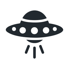 Flying alien UFO spaceship vector icon design