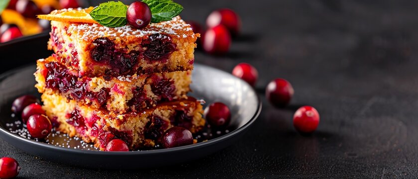 Sweet cornbread with cranberries and orange zest, a festive twist with vibrant colors, [Cornbread], [holiday flavors]
