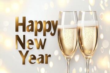The image has a celebratory and festive mood with the words Happy New Year written on them