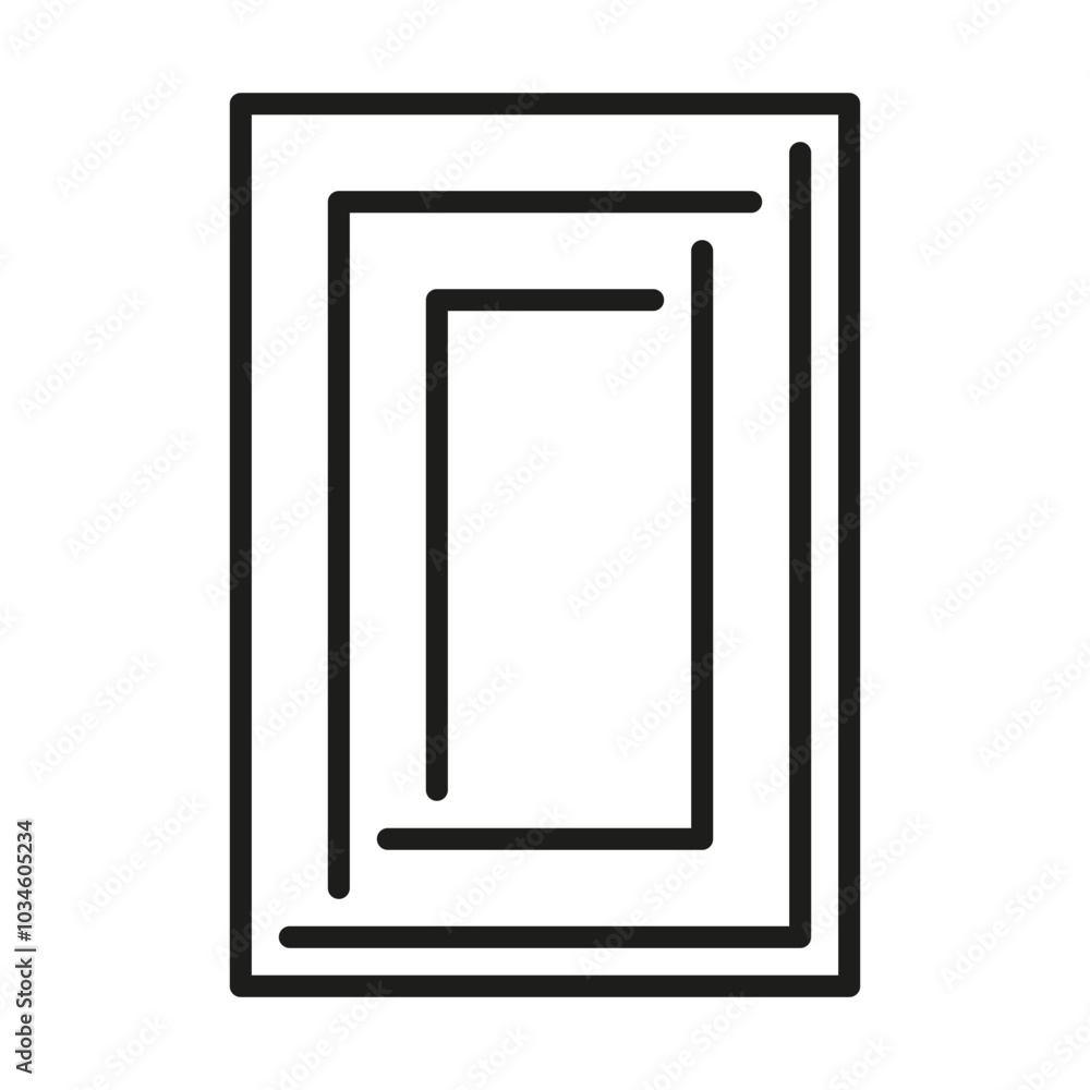 Aufkleber concentric frame icon. abstract layered shapes. vector outline design. minimal geometric symbol.