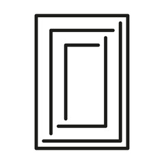 Concentric frame icon. Abstract layered shapes. Vector outline design. Minimal geometric symbol.