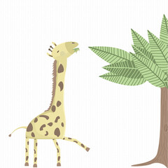 Giraffe Eating from Tree