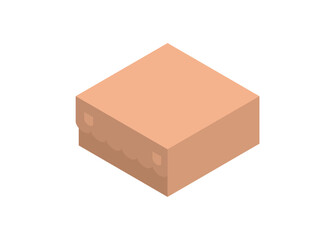Food paper box. Simple flat illustration in isometric view.