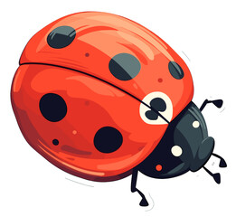 Obraz premium Ladybug cartoon sticker illustration