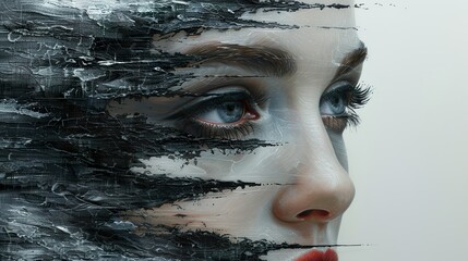 Abstract Portrait of a Woman with Hidden Face