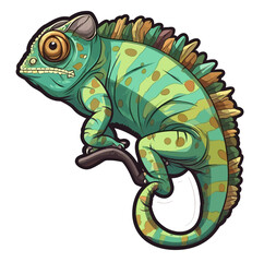Fototapeta premium Colorful Chameleon Cartoon sticker
