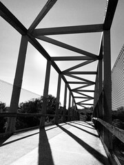A Black and White Bridge as the Sun Sets