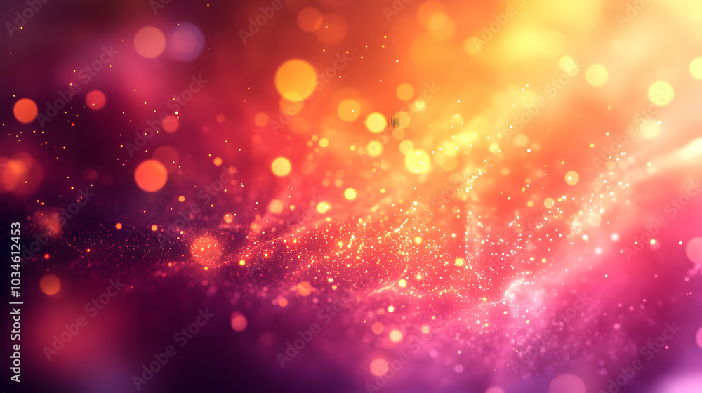 Poster bold gradient background transitioning from hot pink to bright red, abstract design for modern digit