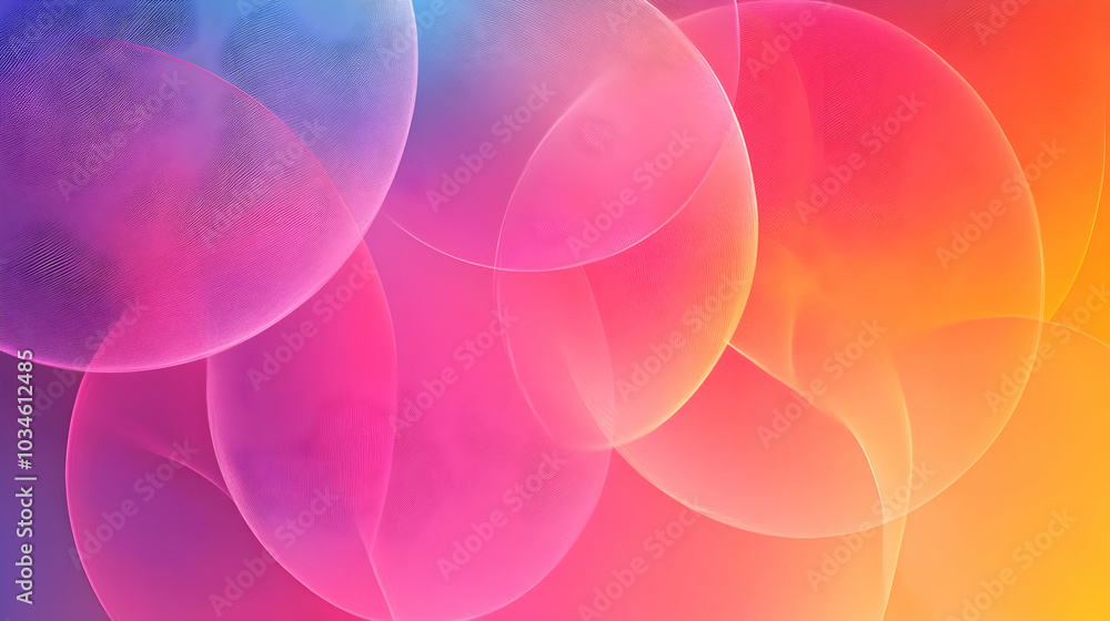 Poster bright gradient background with overlapping translucent layers in soft pastel colors
