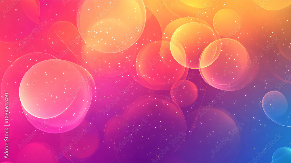 Poster bright gradient background with overlapping translucent layers in soft pastel tones