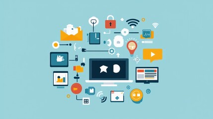 Digital Network Illustration