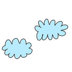 Blue cloud doodle