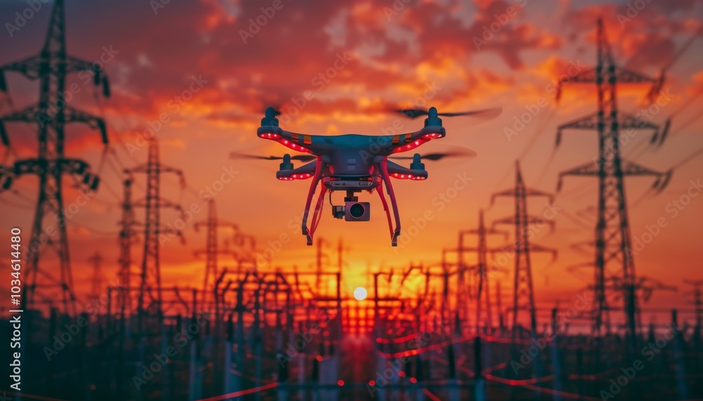 Poster navigating the future an autonomous drone's journey through a complex power grid