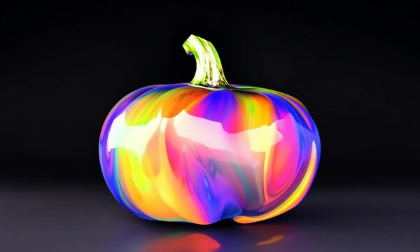 Shiny rainbow pumpkin