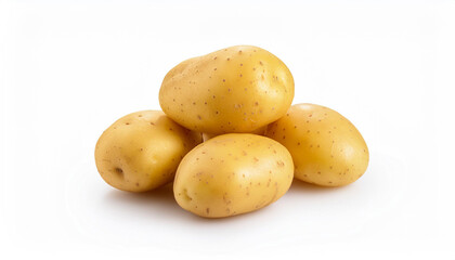 Young Fresh potatoes, organic potato, isolated on white background.