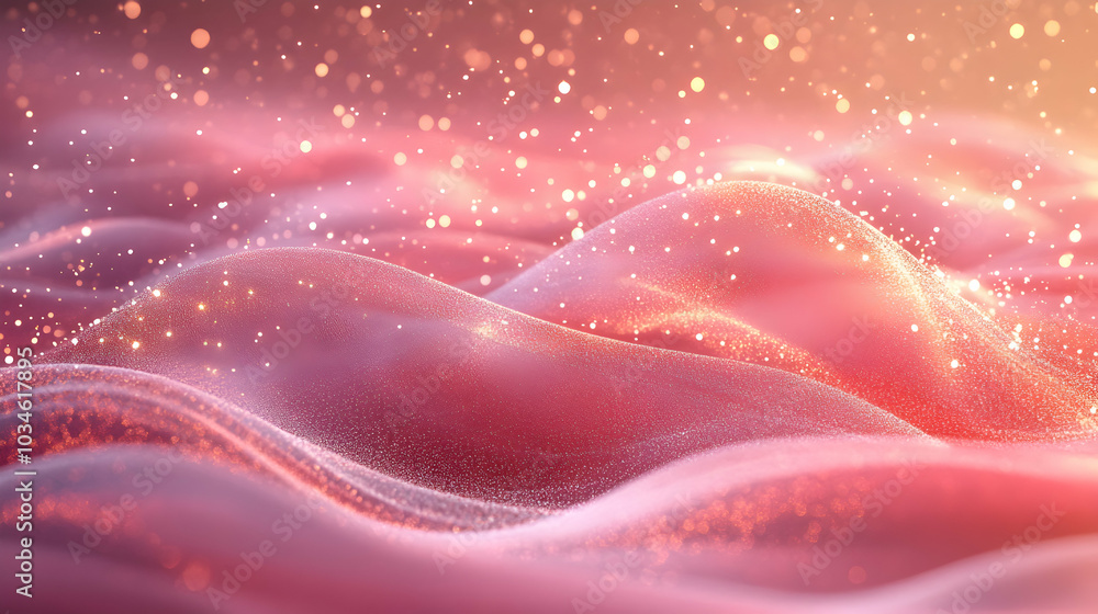 Poster soft glowing pink abstract background with wavy patterns for creative design and artistic use