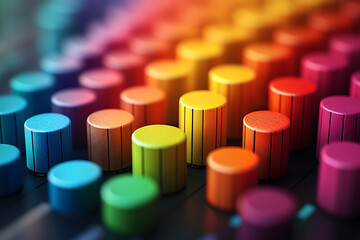 Obraz premium A dynamic 3D data visualization displaying colorful chart bars, illustrating business analytics, statistics, and trends in a modern, abstract style. 