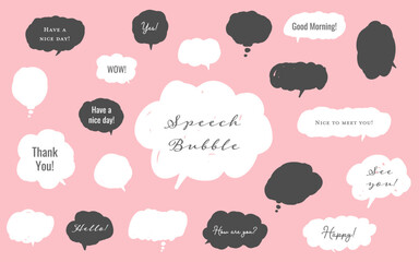 A set of speech bubbles handwritten with a felt-tip pen	
