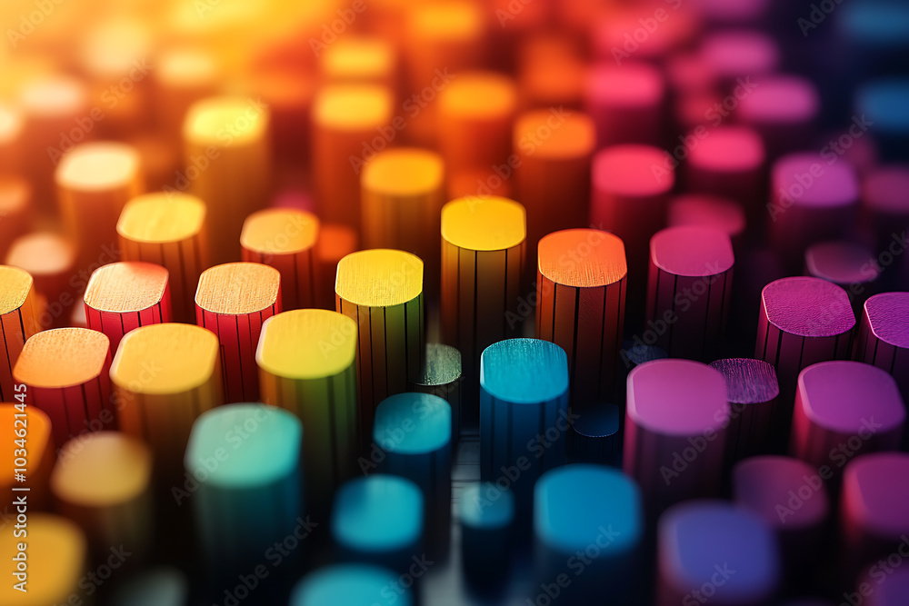 Poster a dynamic 3d data visualization displaying colorful chart bars, illustrating business analytics, sta